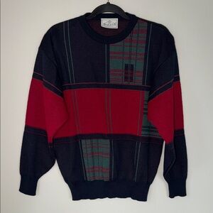 Vintage Baileys Wool Striped Crewneck Sweater Preppy Grunge Academia